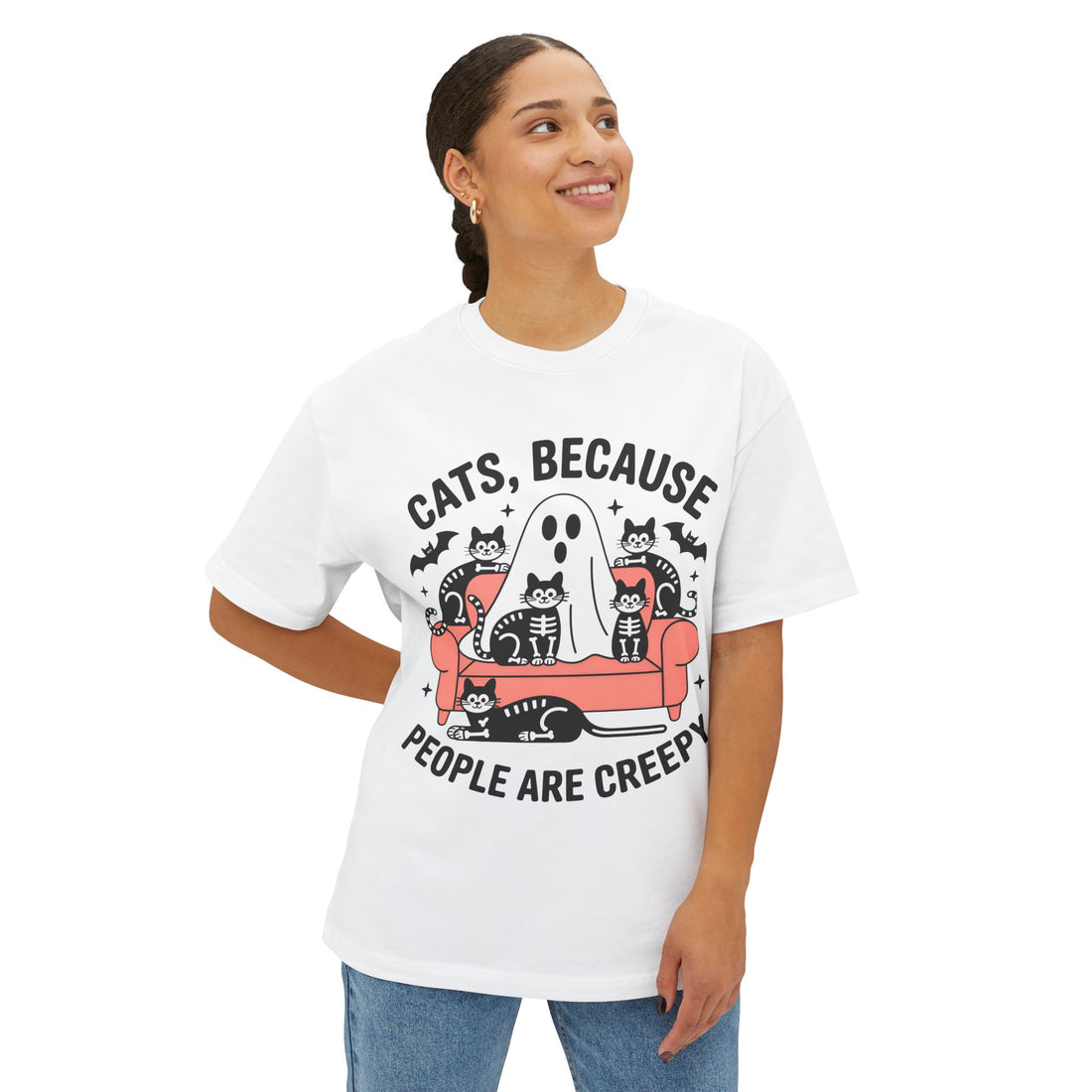 Cats Because People Are Creepy Halloween T-Shirt